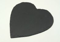 Natuursteen Placemats, Zwarte het Hartvorm van Leiplaten met Stootkussens