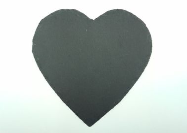 Natuursteen Placemats, Zwarte het Hartvorm van Leiplaten met Stootkussens